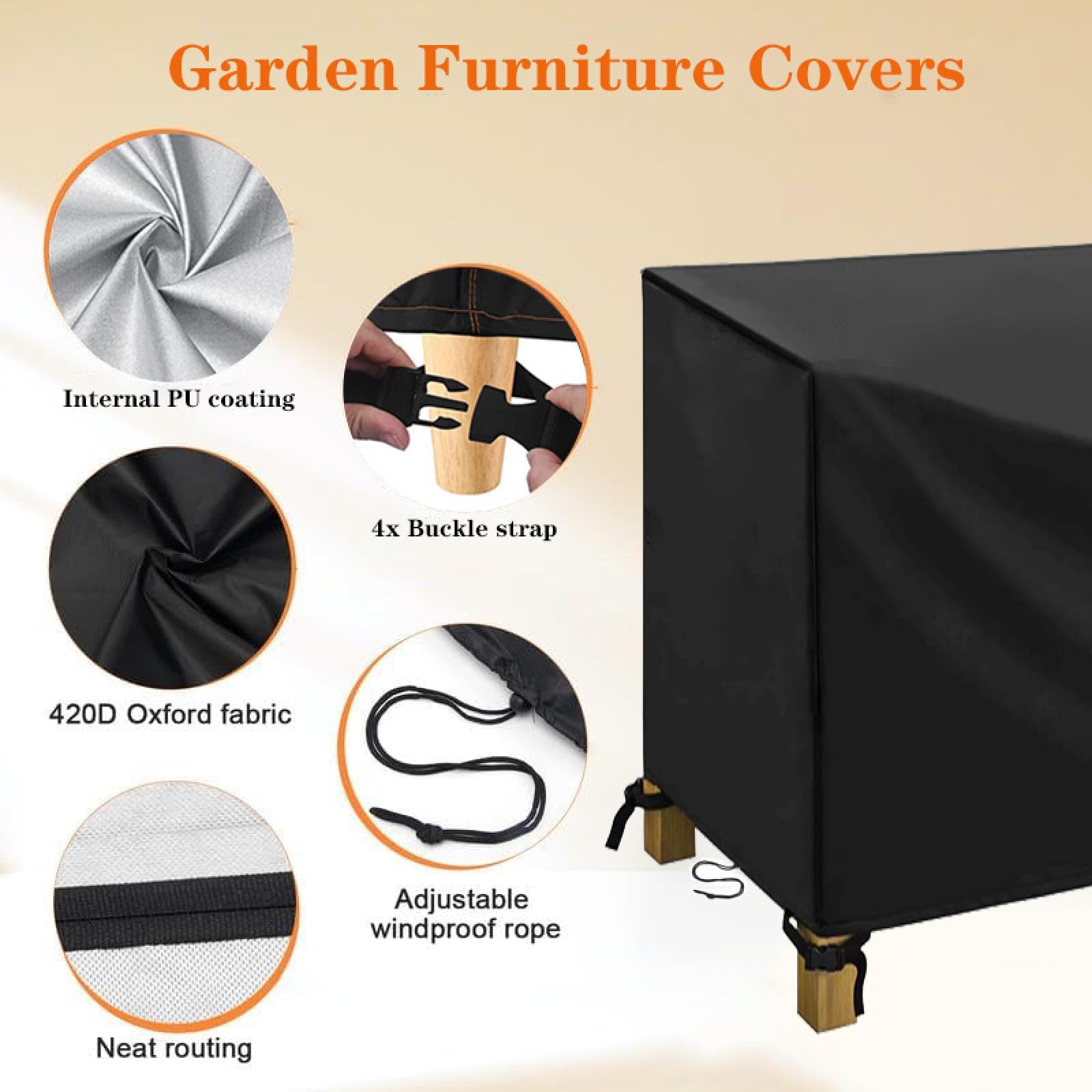 Housse de protection imperméable pour meubles d'extérieur - 340 x 105 x 85 cm - Pour canapé et table de jardin - Résistante aux UV - Sac de rangement