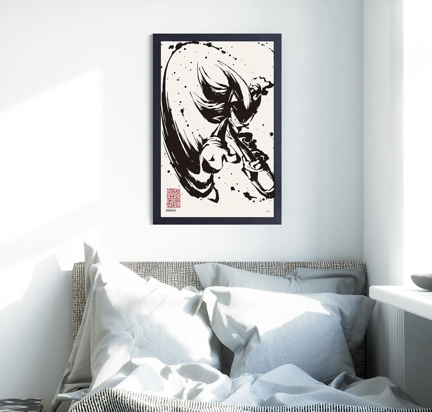 Pyramid America Sonic Shadow the Hedgehog Poster - Gel Coated Frame (11x17 Print in 12x18 inch Frame) - Gaming Wall Decor for Any Place