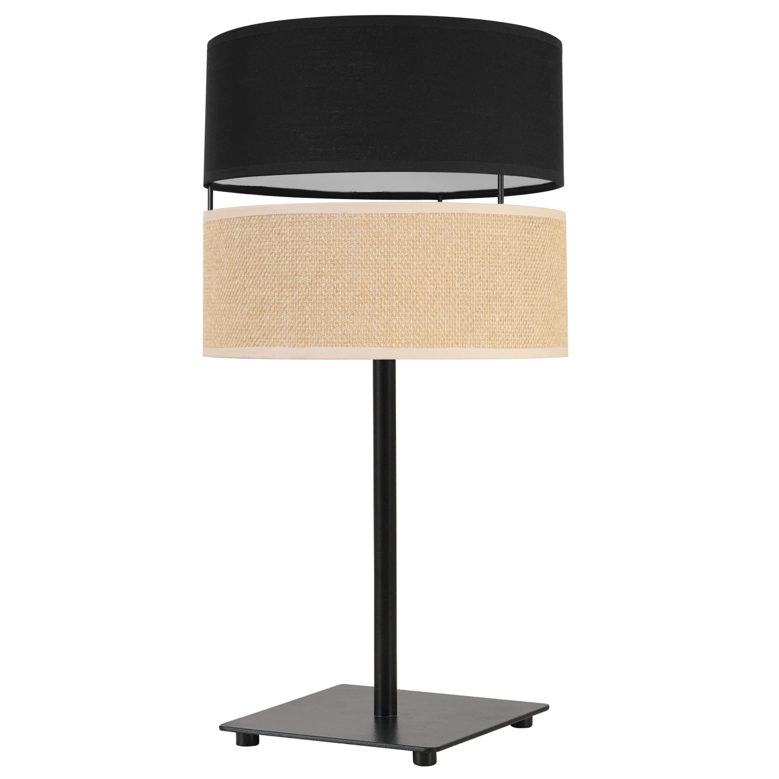 Light-Home Juta Lampenschirm Tischlampe Modern - Elegante Nachttischlampe für Schlafzimmer Wohnzimmer - Tischleuchte E27-1-Flammig GIA