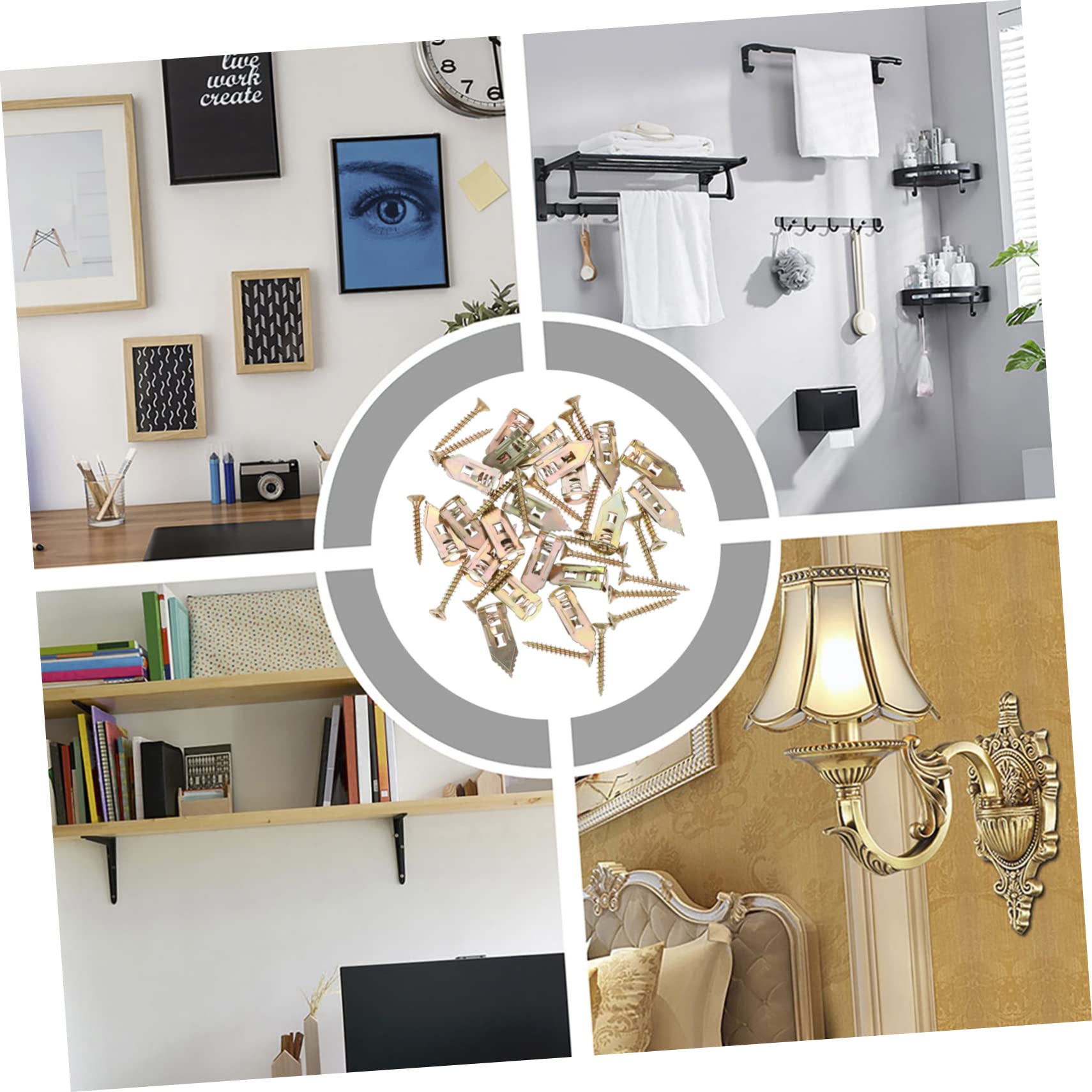 KICHOUSE 2 Sets Drywall Anchor Self-Drilling Wall Anchor Expansion Screws Metal Tool for Decorative Projects