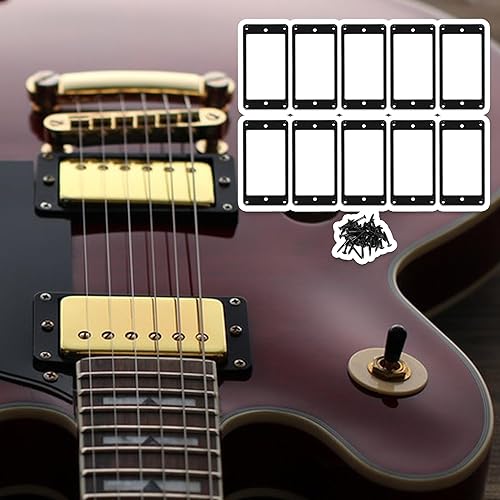 Miniatura 7 de lovermusic Lovermusic - Marco de anillos de montaje para pastilla humbucker plana de ABS para guitarra eléctrica, cuello y puente, color negro,