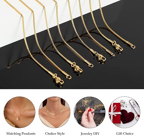 Miniatura 5 de UMAOKANG Cadena de joyería para hacer joyas, cadenas de acero inoxidable chapadas en oro, suministros para hacer joyas a granel