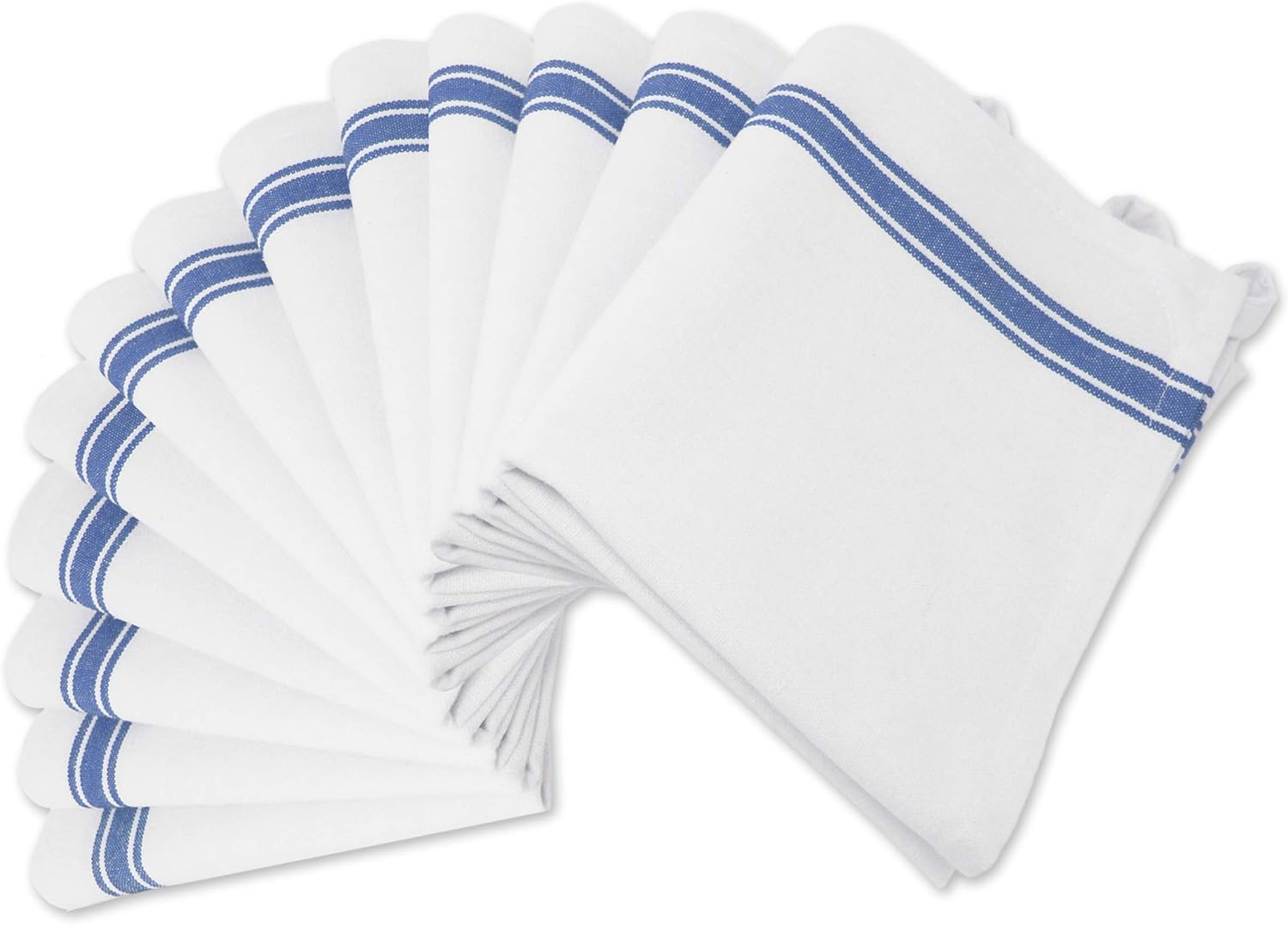 Aunti Em's Kitchen Dish Towels Set (13 Pack) for Kitchen Decor Super Absorbent 100% Natural Cotton Zero-Lint - 25.5 x 15.5 Inch (13-Pack Red, Green & Blue Stripes)