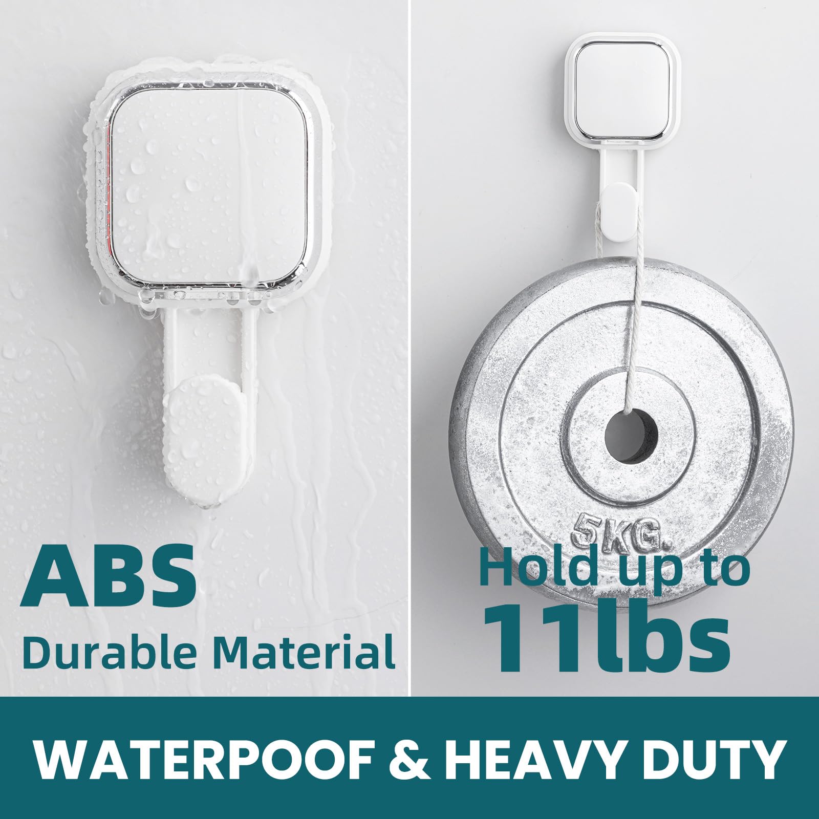 TAILI 4 Pack Suction Cup Hooks for Inside Shower Powerful Vacuum Suction Shower Holders for Towel Loofah Clothes — view 4