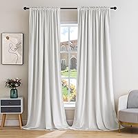 Vista 39 de MIULEE Cortinas de terciopelo amarillo mostaza con aislamiento térmico, cortinas opacas, cortinas de otoño para dormitorio, sala de estar