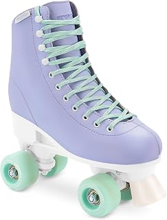 SPOKEY Queenie - Patines clásicos para mujer, tamaño ajustable, rodamientos ABEC7, color morado y turquesa