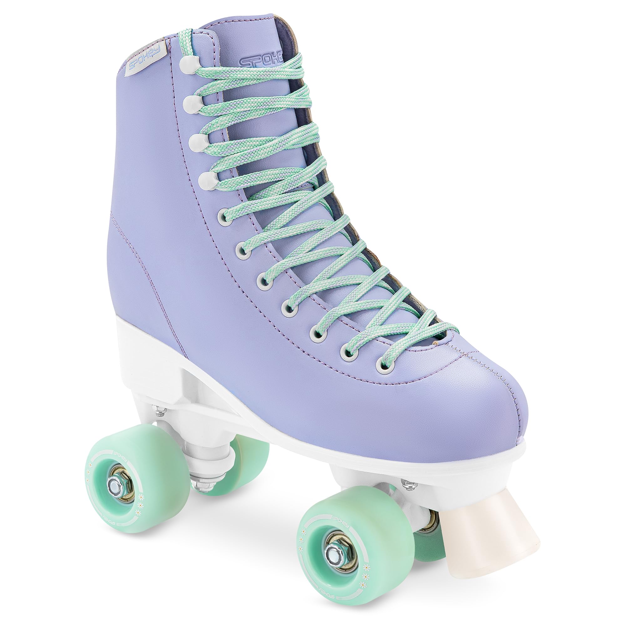 Damen Klassische Retro Rollschuhe | Verstellbare Größe | ABEC7 Kugellager | Lila Türkis Mädchen Classic Roller Skates Inliner Inlineskates | SPOKEY Queenie