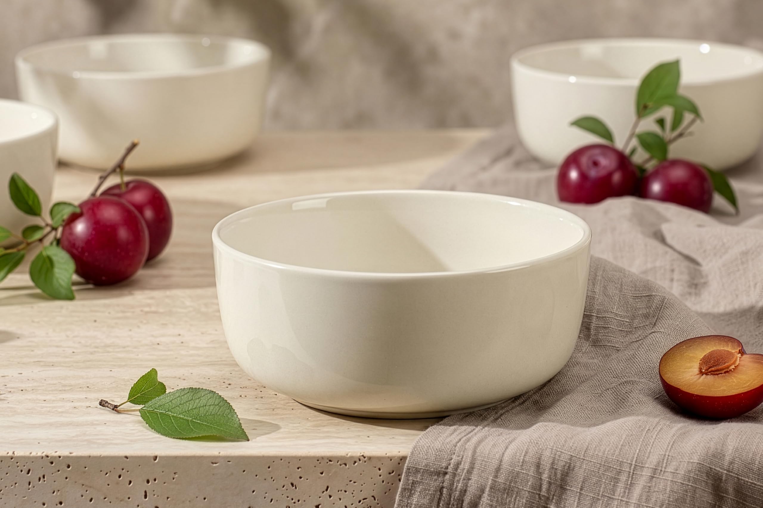 Konsimo. Geschirrset 6 Personen - VICTO Teller Set Modern 24 Teilig - Tafelservice & Geschirrsets - Kombiservice 6 Personen - Steingut Service für Familie - Geschirr Beige - Plates - Essgeschirr