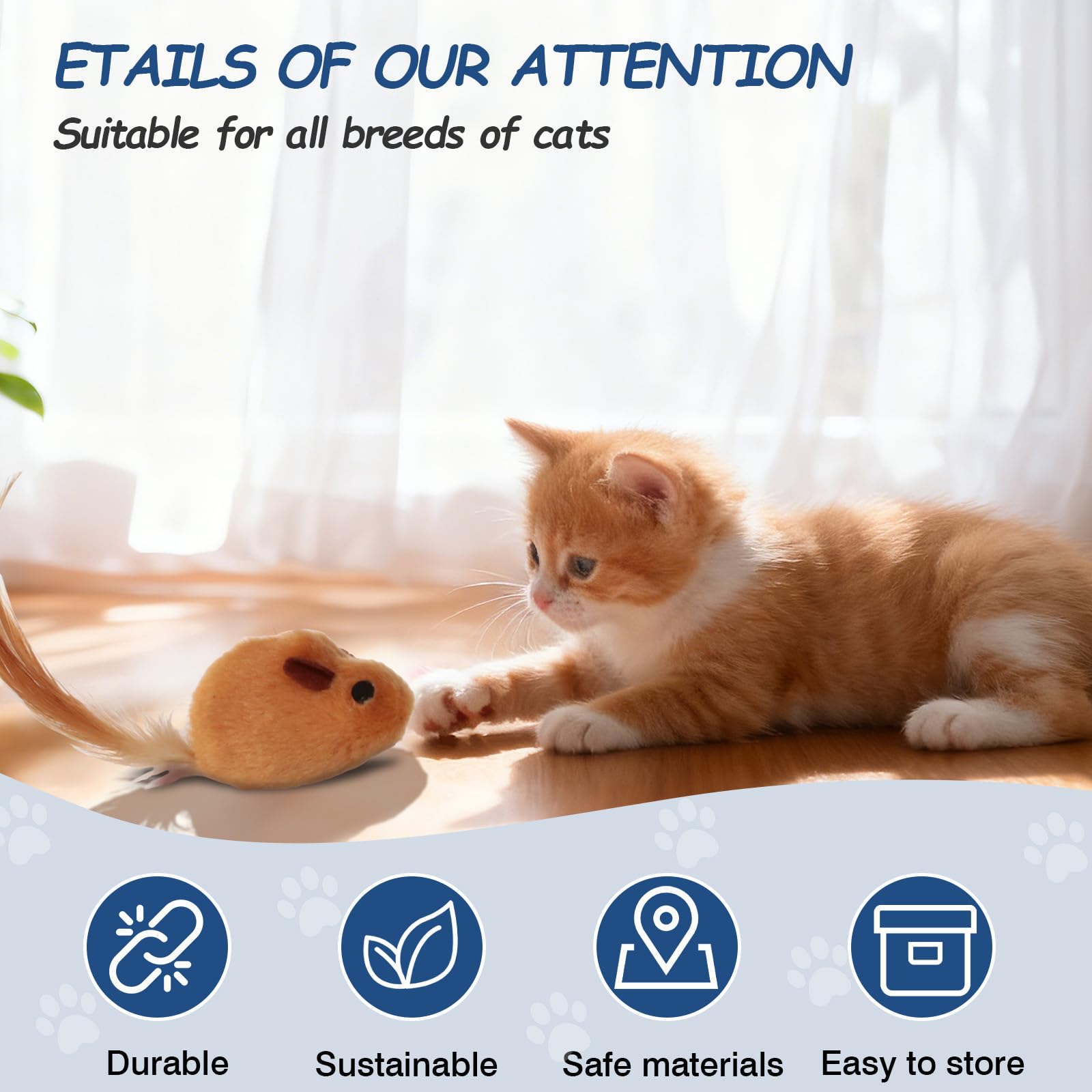 VINATO Canna da Pesca per Gatti con Asta Telescopica, Giocattolo Interattivo con 4 Testine (Uccellino con Campanello, Topo, Piume), Giochi per Gatti da Interno per Stimolare l'Istinto di Caccia