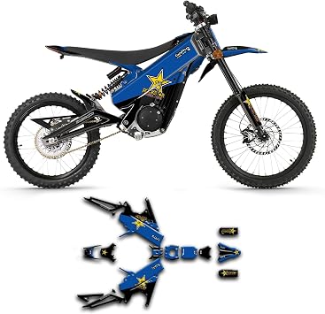 Decal Kit for Talaria Dirt Bike X3 with Headlight Graphic Blue Black, TLX3MX523N005-KR