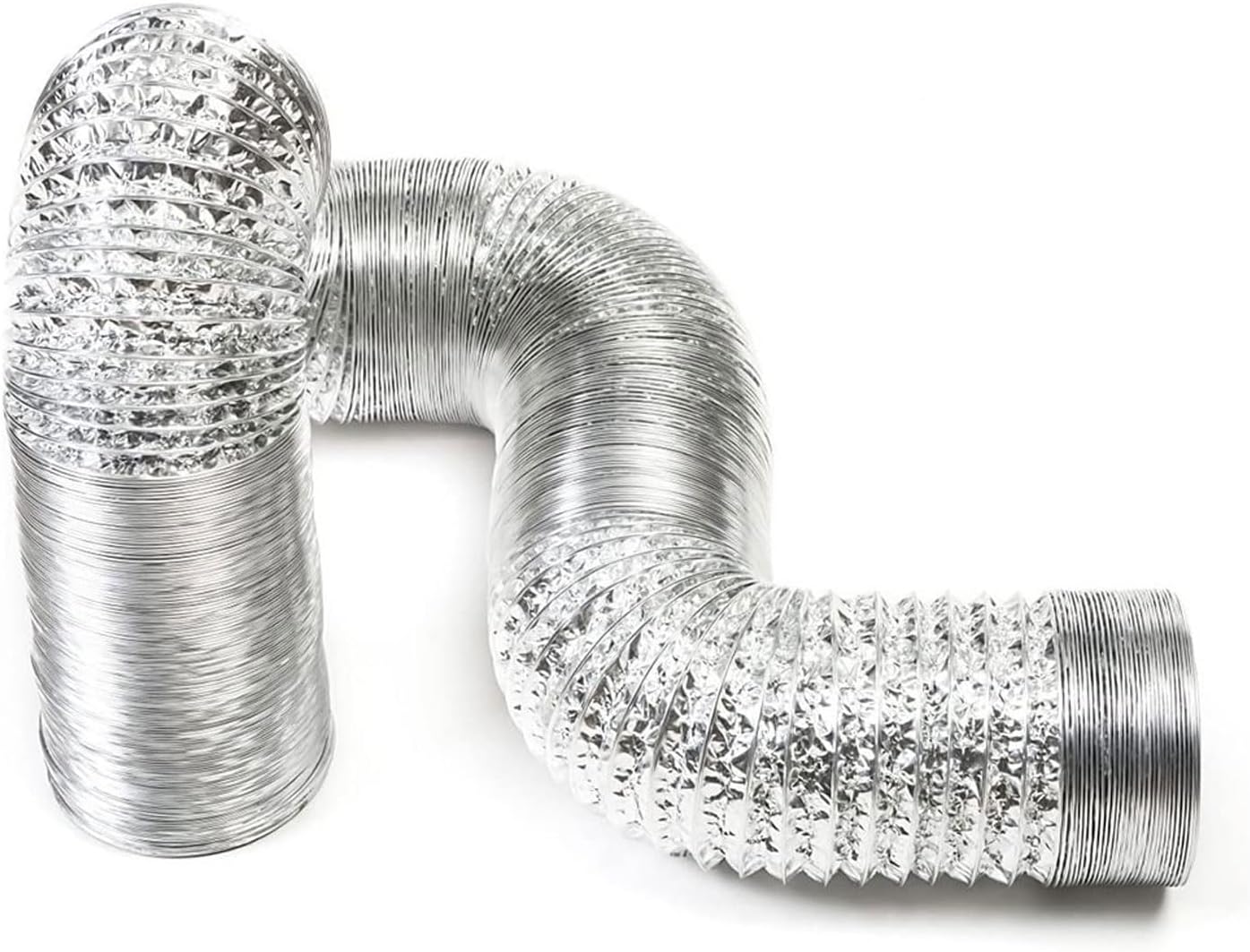 Aluminum Exhaust Vent Pipe,Ventilation Ducting Cooker Hood Duct Vent Flex Air Flexible Duct Hose Air Conditioner Hose with 2 Clamps 80/100/120/150/160/170/180/200/250/300mm