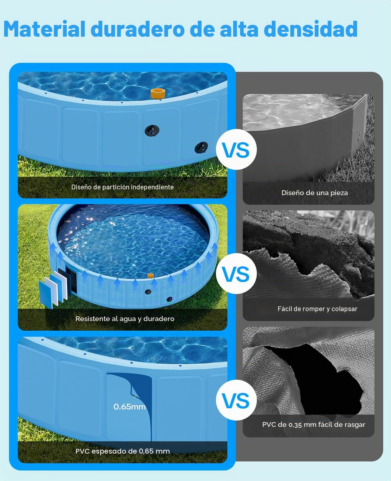 Piscina para Perros con Sistema de chorros, 160 x 30cm Piscina Perros Grandes, Baño portátil Plegable para Perros, Piscina Antideslizante 2 en 1 para Perros, Apta para el jardín, Azul