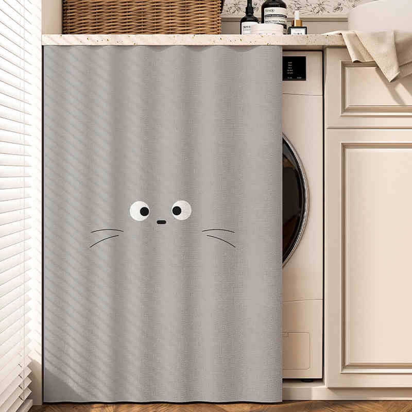 Cammeciso C Style Washing Machine,Curtain Dustproof For Storage Cabinets,Dust-Proof Cabinet Curtain,Cabinet Curtains For Shelves,Shelves Cabinet Curtain,Shading And Ventilation,Waterproof,For Laundry Room