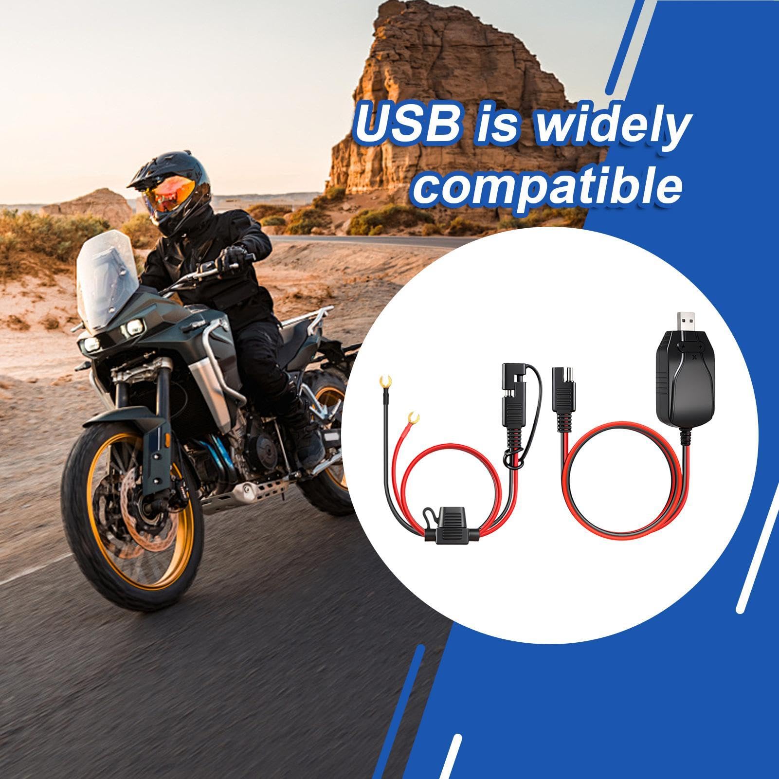 Cargador de batería para moto alimentación carga inteligente portátil