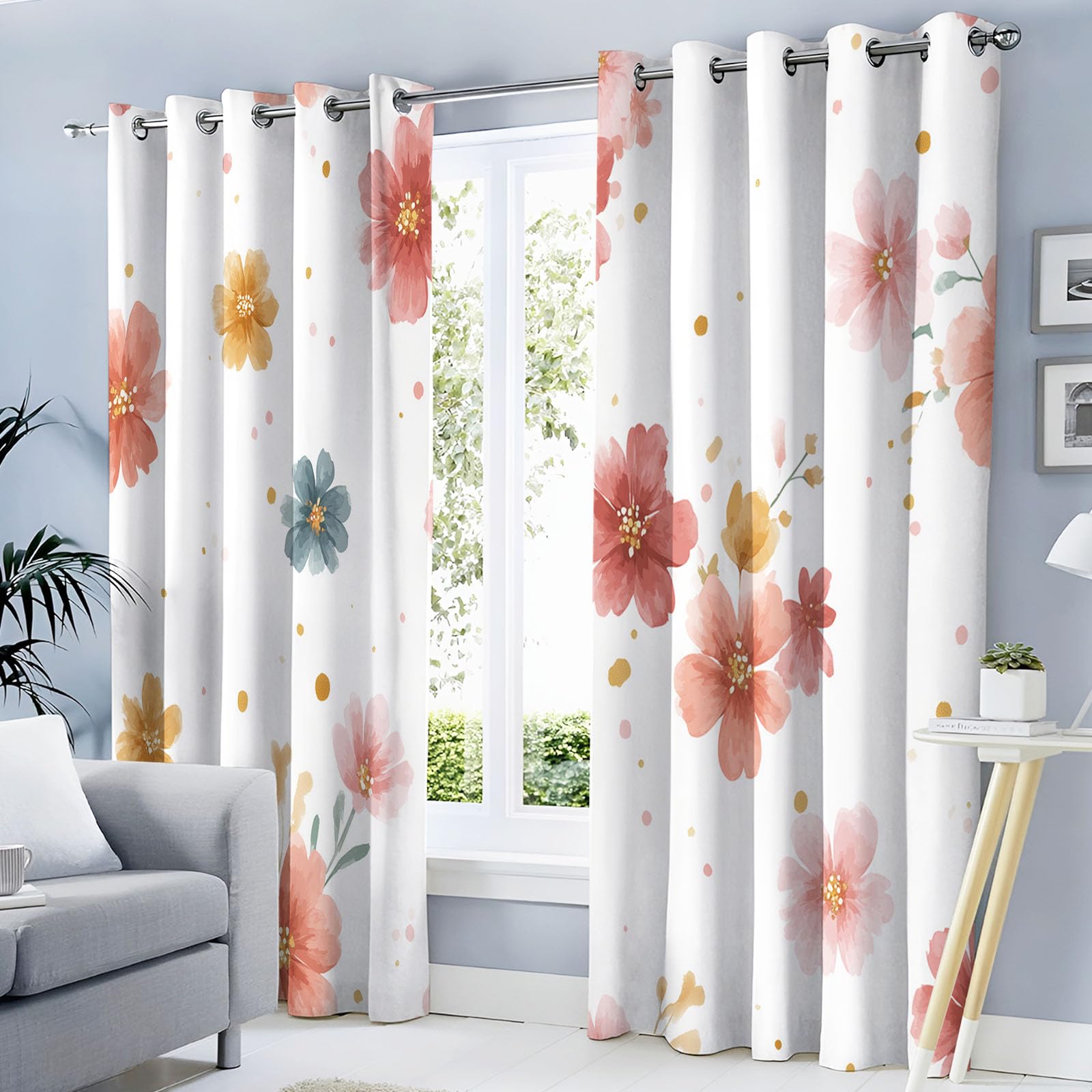 Rideau occultant floral et isolant thermique pour sublimer votre salon avec élégance