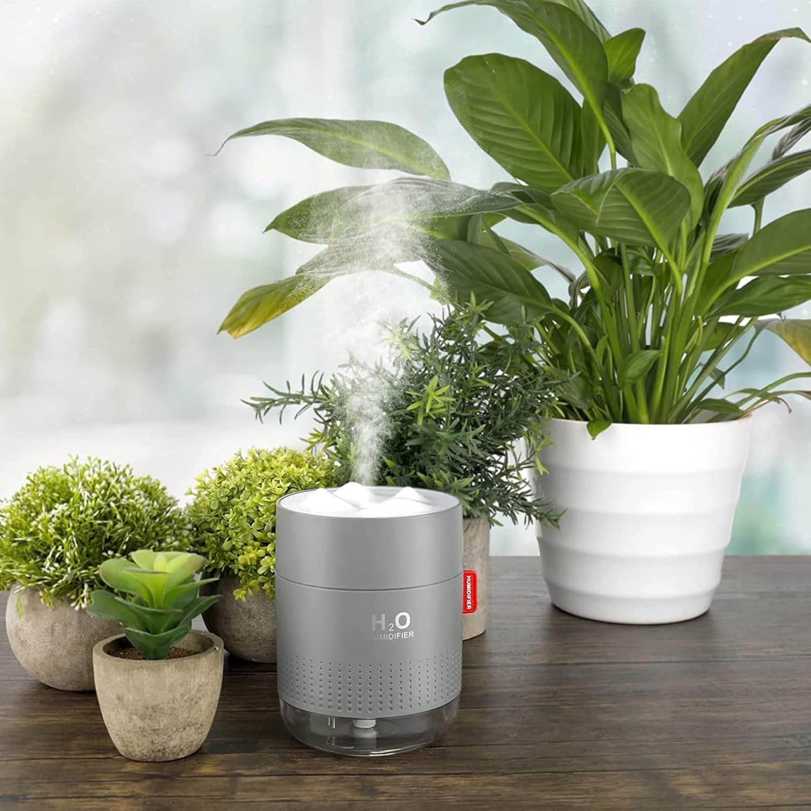Humidificador de aire portátil 500 ml ultrasónico silencioso con luz y apagado automático