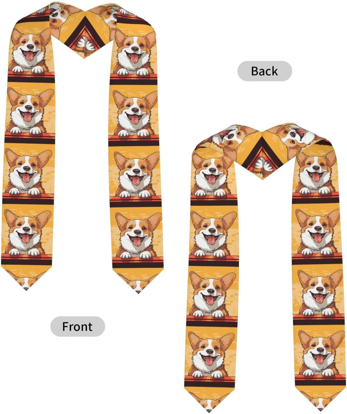Cute corgi dog Graduation Stole 2026, Personalized Graduation Sash with Picture, Custom Grad Stole 51.2" image 2