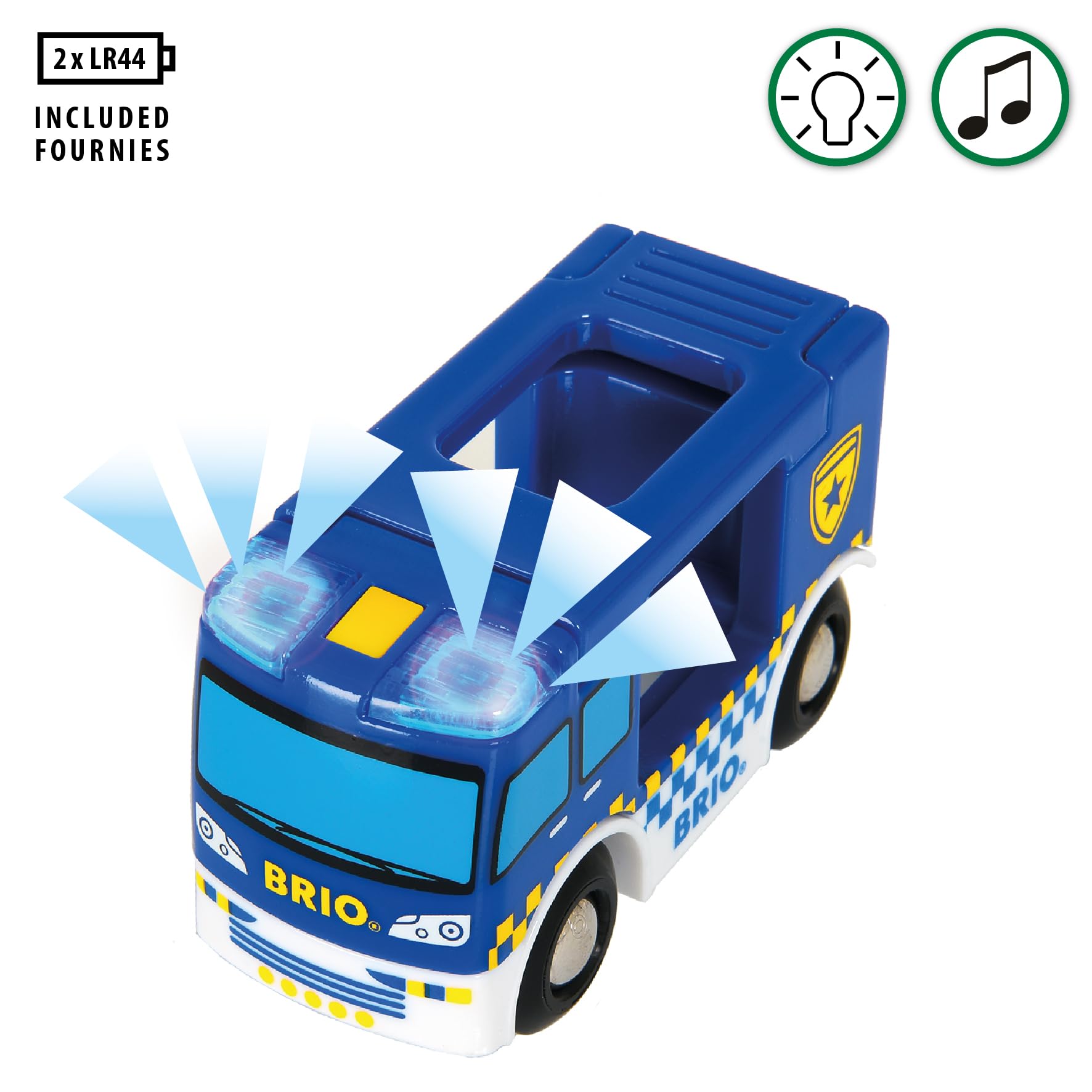 BRIO World – 33845 Großes Polizeieinsatz-Set | Zugset mit Polizeithema für Kinder ab 3 Jahren