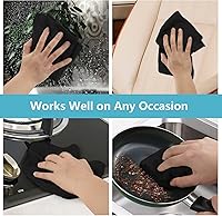 Vista 5 de HOMEXCEL Paño de limpieza de microfibra negro, paquete de 8 paños de limpieza para cocina, sin pelusa, sin rayones, altamente absorbentes