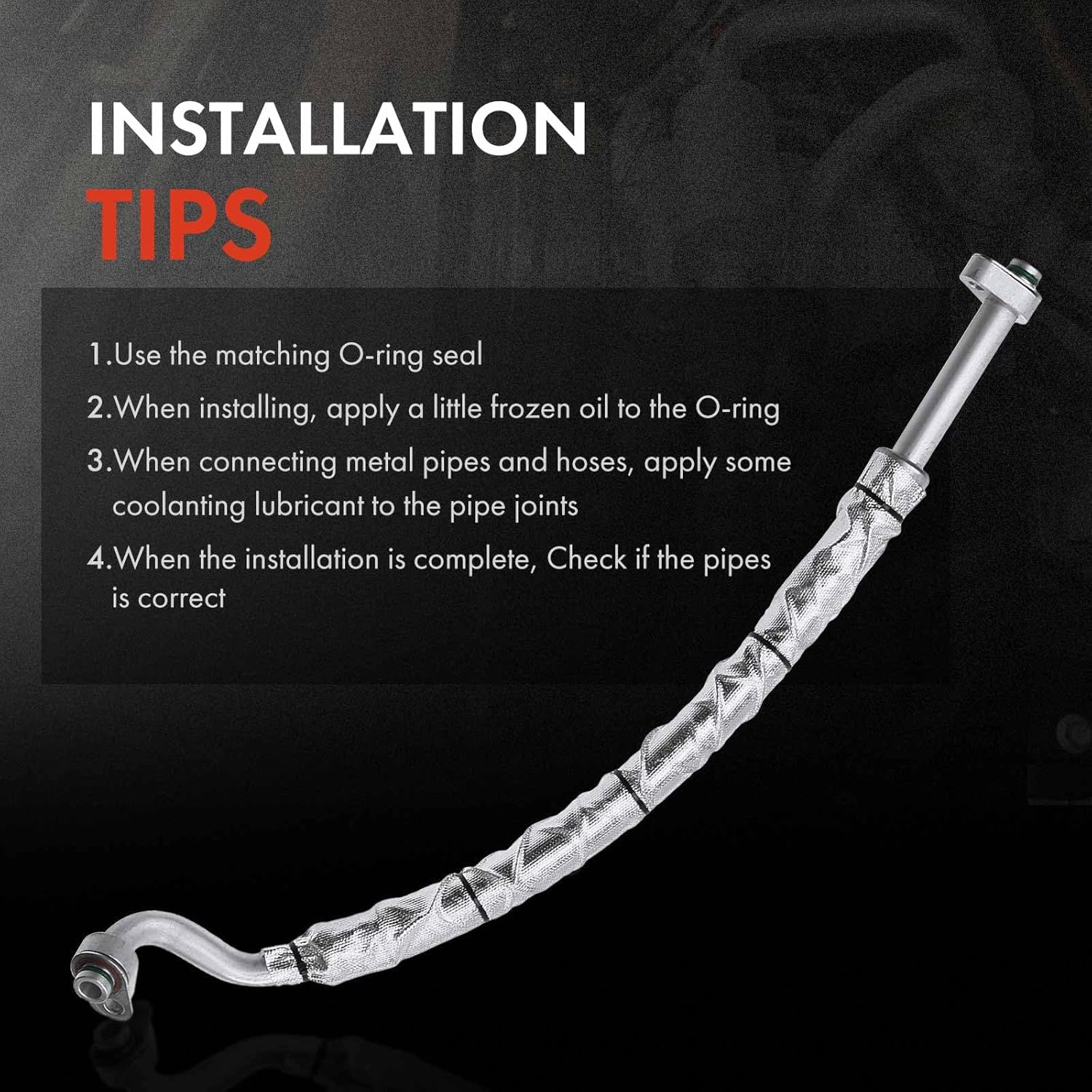 A-Premium A/C Suction Line Hose Assembly Compatible with Ford F-250/F-350/F-450/F-550 Super Duty 2008-2010, V8 6.4L, Compressor to Evap