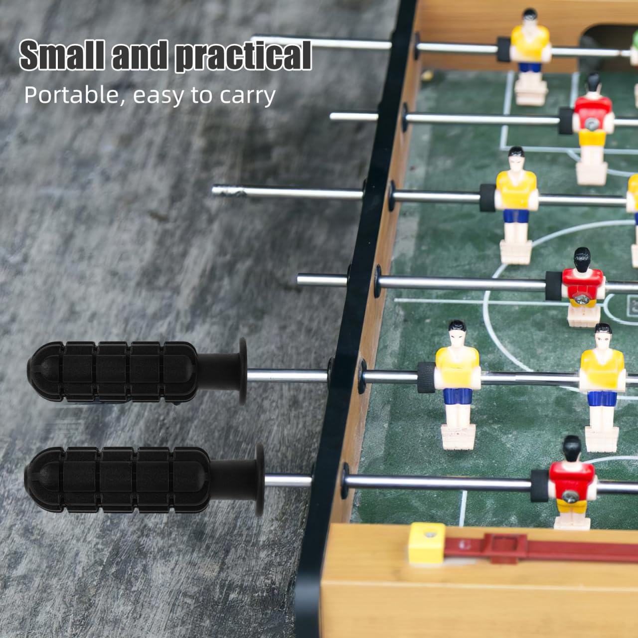 STOBAZA 8Pcs Football Table Handle, Plastic Table Football Handles with 8 End Caps and 2 32mm Soccer Balls - Image 4