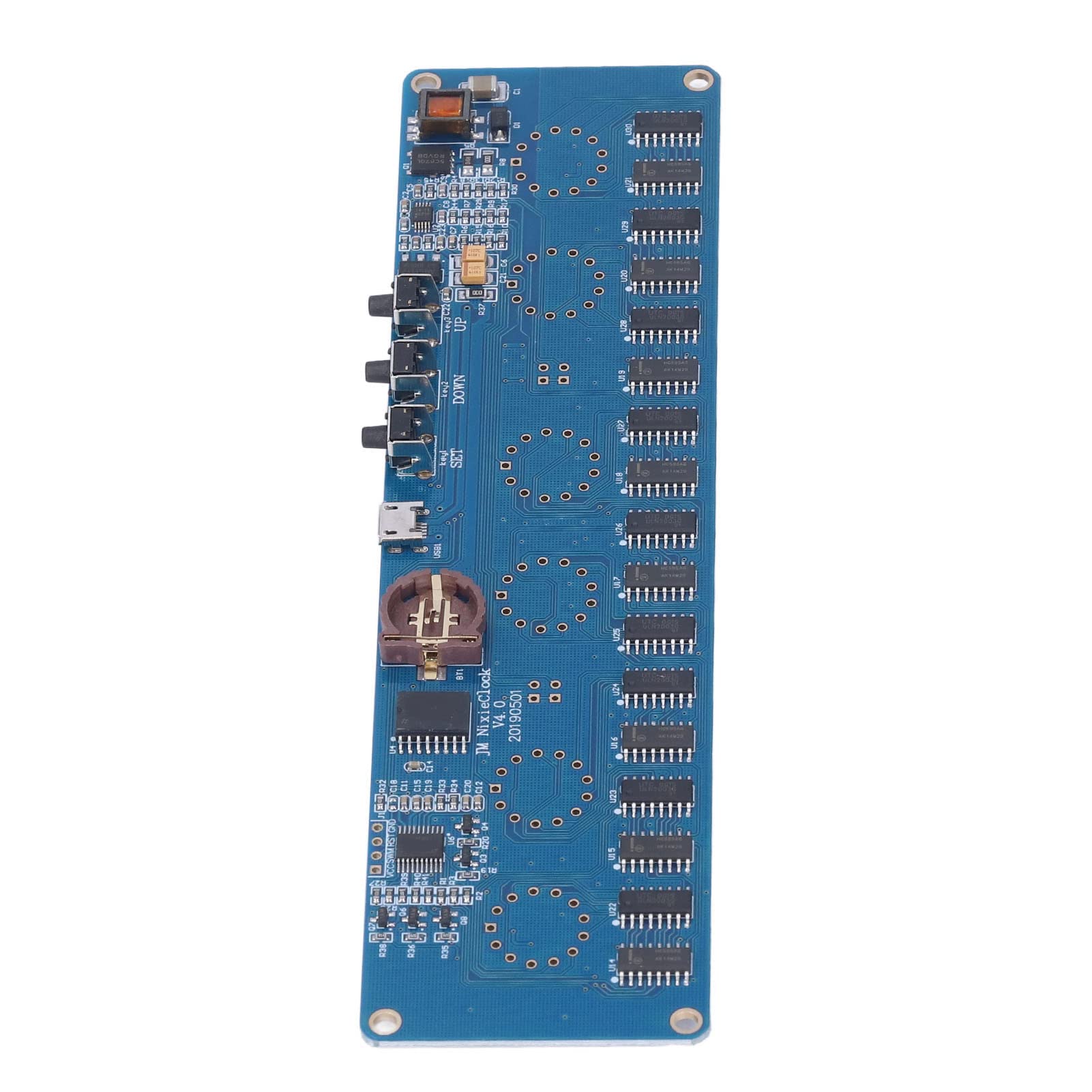 Zestaw zegara z rurką świecącą DIY, wyświetlacz czasu 12/24-godzinnego, antywirusowy, kolorowe światła, interfejs USB 5 V, obudowa z drewna bukowego, szklany moduł rurkowy