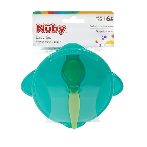 Miniatura 5 de Nuby Easy Go - Tazón de succión con tapa y cuchara a presión, los colores pueden variar