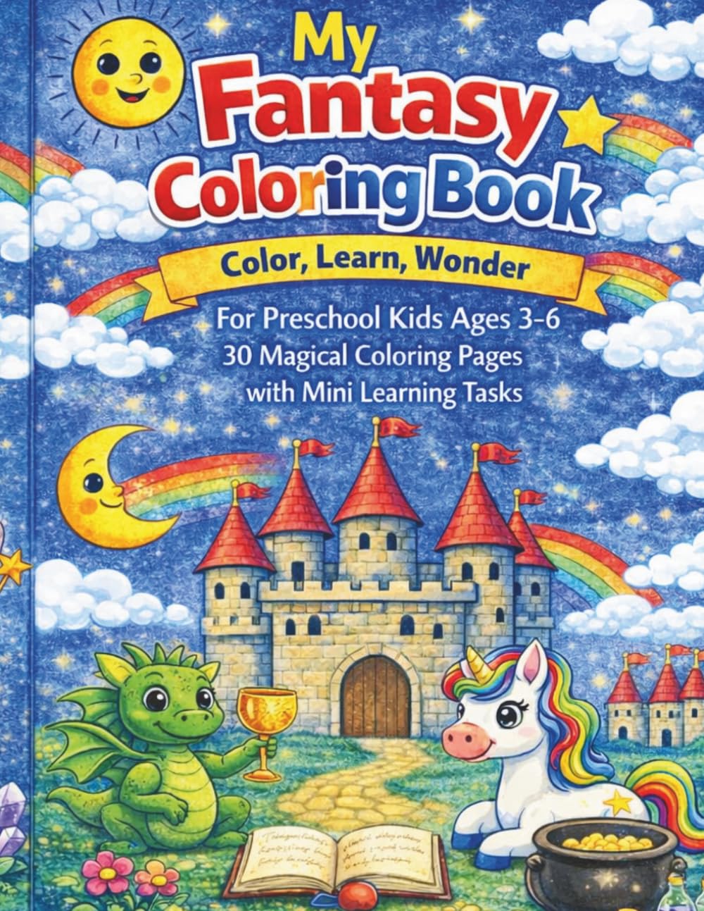 My Fantasy Coloring Book: Color, Learn, Wonder