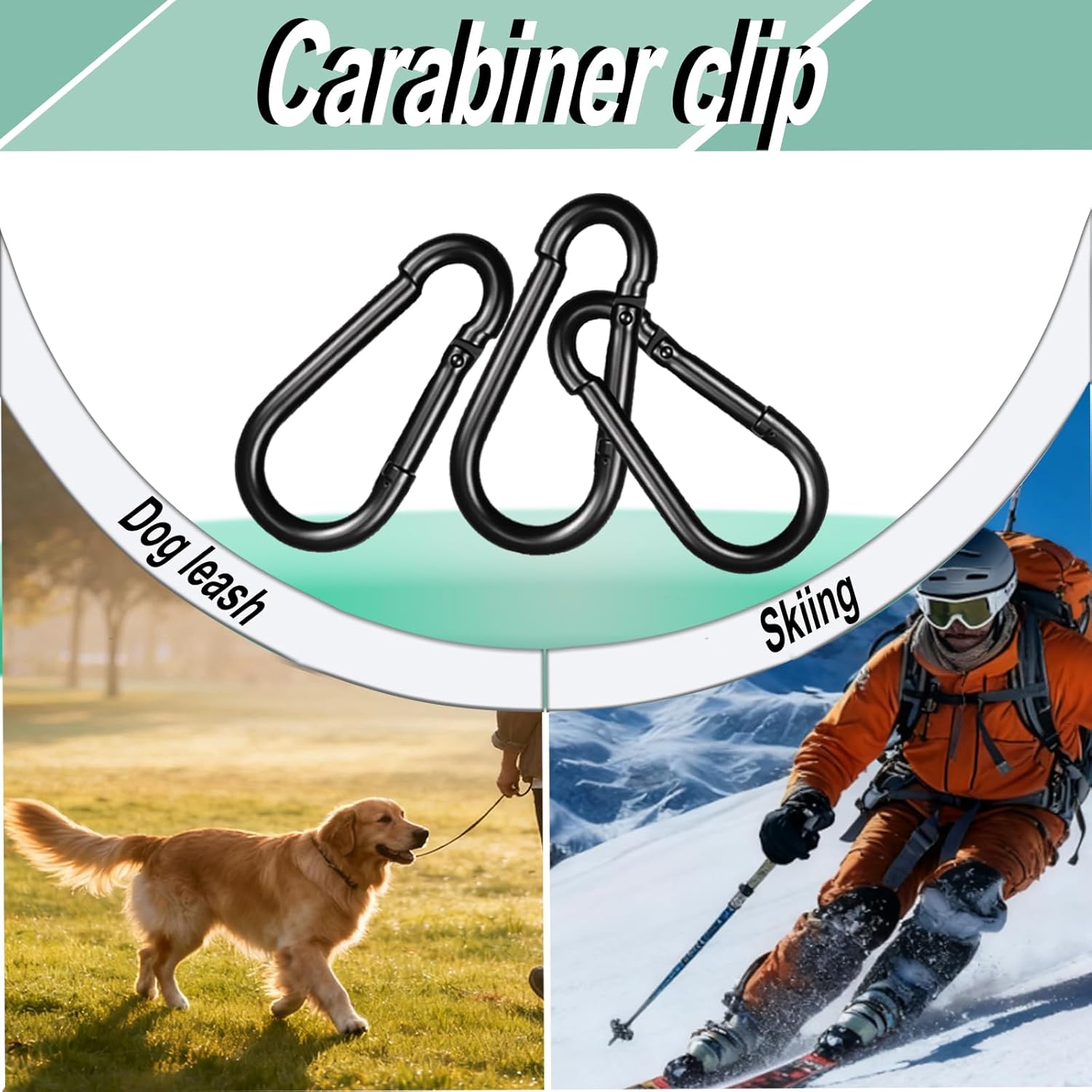 Carabiners Clip Spring Snap Hook,Heavy Duty Galvanized Steel Carabiner,Safety Quick Links Snap Hooks,Spring Clips for Swing Hammock Camping Keychain Outdoor - Image 7