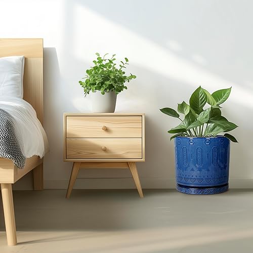 Miniatura 7 de Maceta de 12 Pulgadas para Plantas - Maceta de Cerámica para Plantas de Interior Maceta Grande para Plantas con Agujeros de Drenaje y Platillo