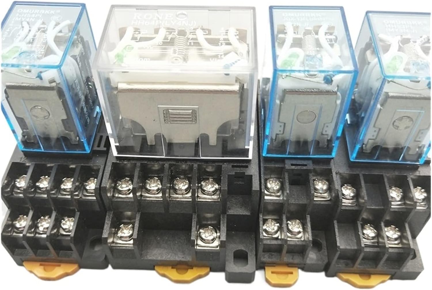 1Pc LY4NJ HH64P AC 110V 220V DC 12V 24V 14PIN 10A Silver Contact Power Relay Coil 4PDT with Socket Base(AC220V)