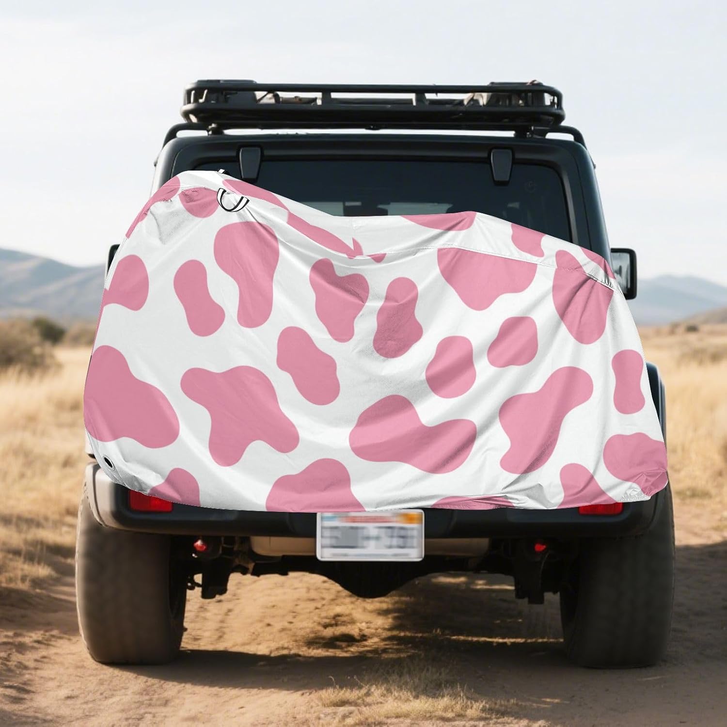 Peach Cow Pattern Bike Covers Waterproof Outdoor Motorcycle Cover Bikes Storage