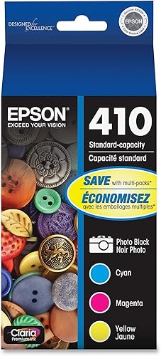 Miniatura 5 de Epson 410 Claria - Paquete combinado de cartuchos de color negro y estándar de alta capacidad (T410XL-BCS) 410 Claria de tinta premium, capacidad