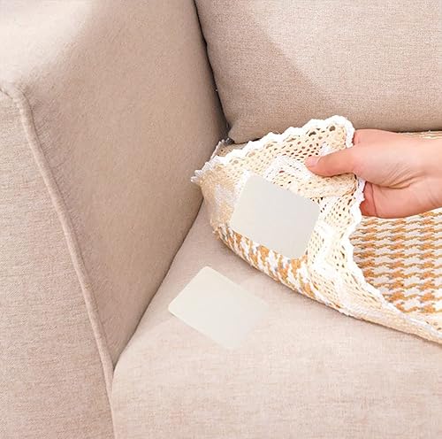 Miniatura 4 de Mini Skater Tiras de gancho adhesivas cuadradas de 3 x 2 pulgadas, resistentes, cinta autoadhesiva con adhesivo para sábanas, sofá, alfombras,