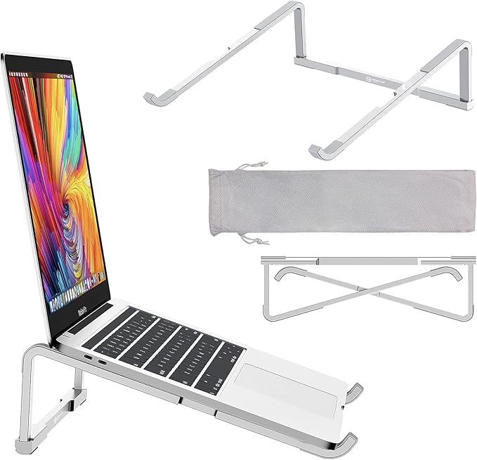 Soporte para laptop de aluminio plegable plateado miniatura 7