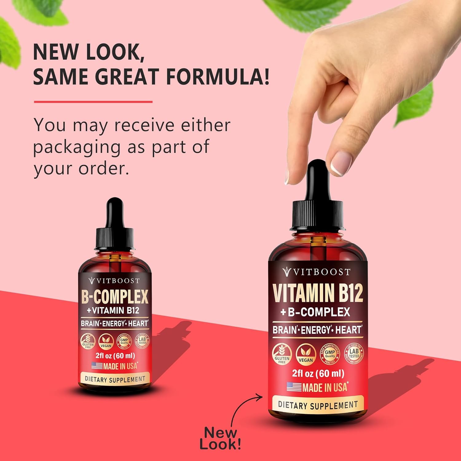 Vitamin B12 with B Complex 20000 mcg, Vegan Raspberry Liquid Drops - 2PK — Amazon image 2