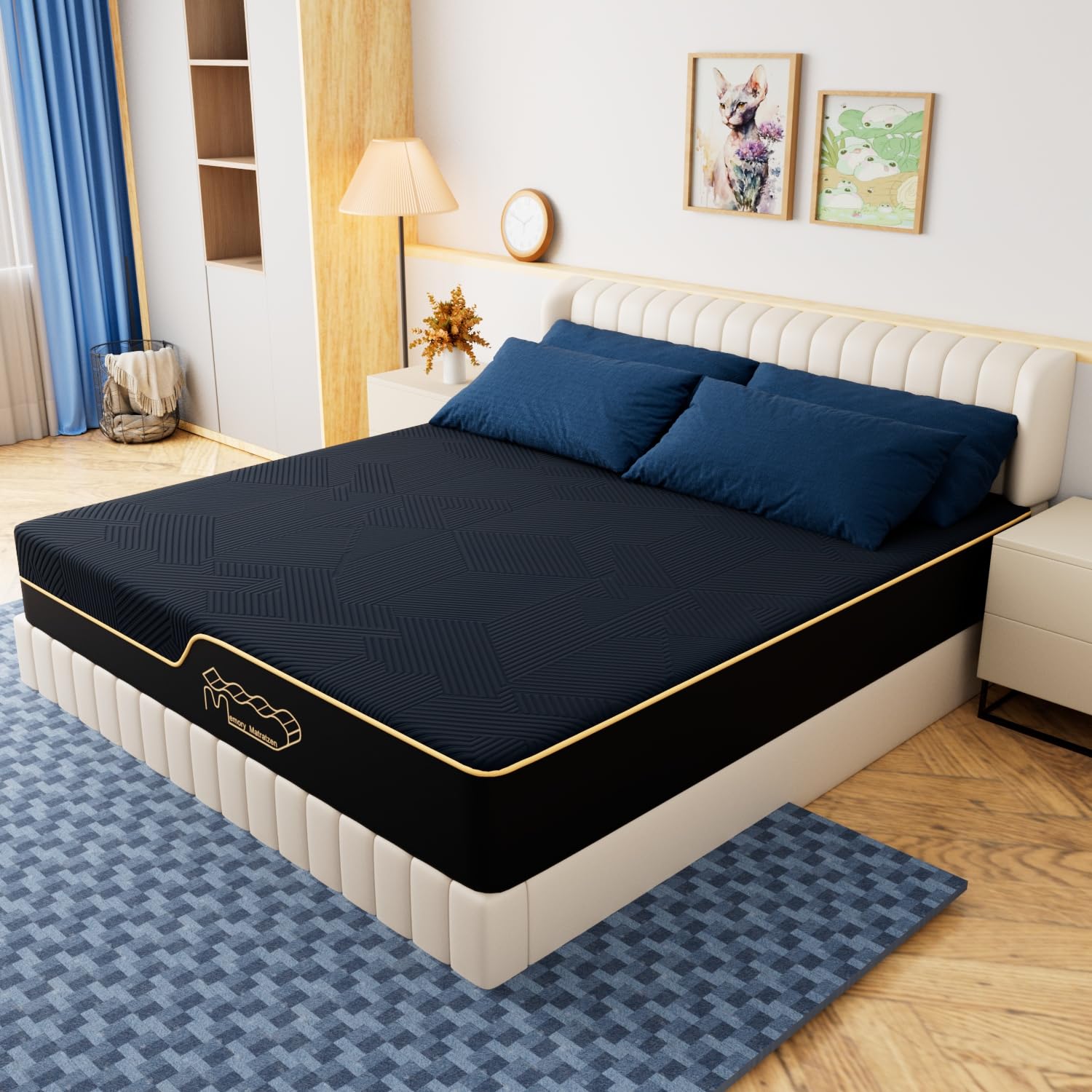 Materasso 160 x 200 cm, altezza 20 cm, H3, materasso in schiuma fredda + materasso in memory gel, grado di durezza H2/H3, 7 zone, rivestimento rimovibile (160 x 200 x 20 cm)