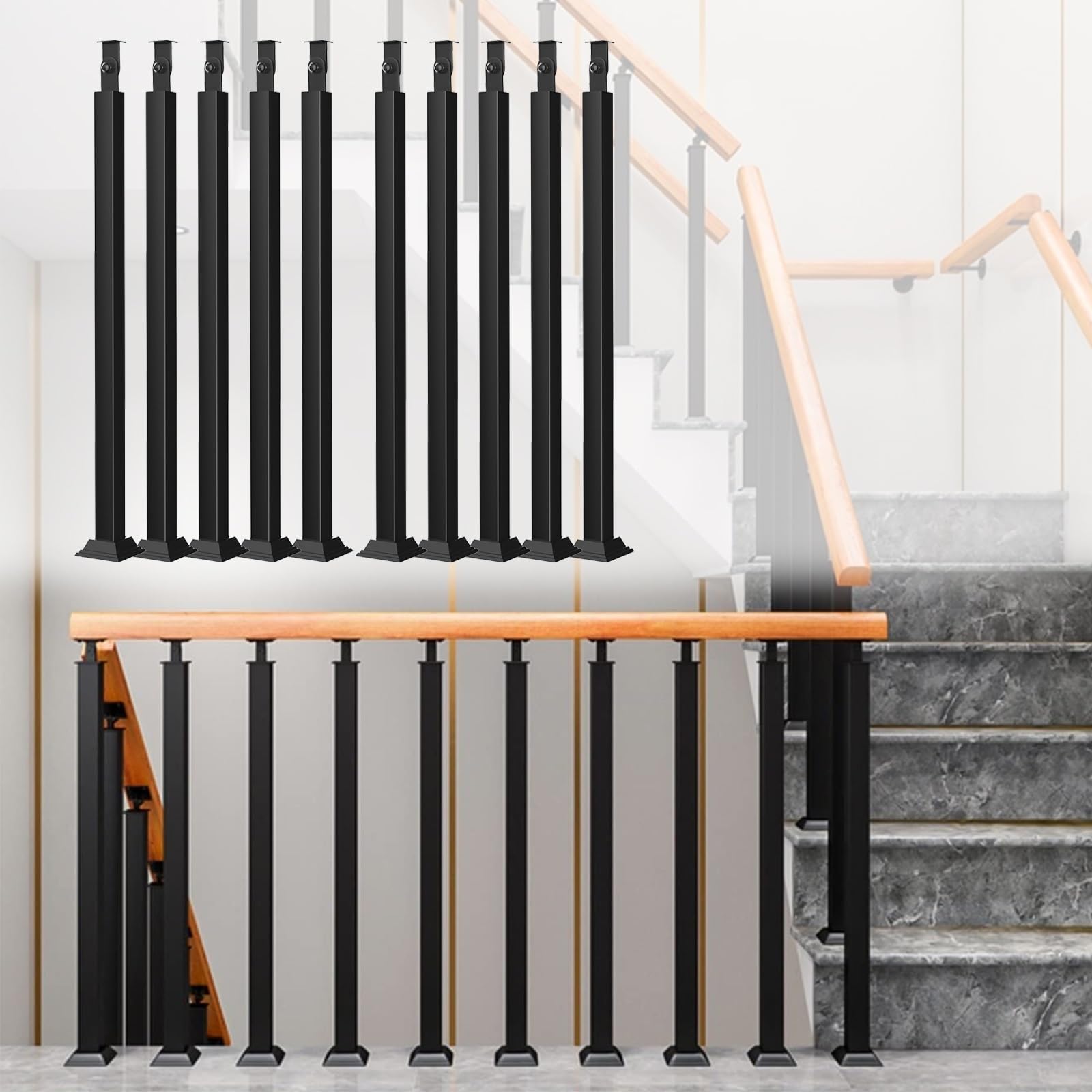 Balustres de garde-corps d'escalier intérieur pour sécuriser couloir et mezzanine