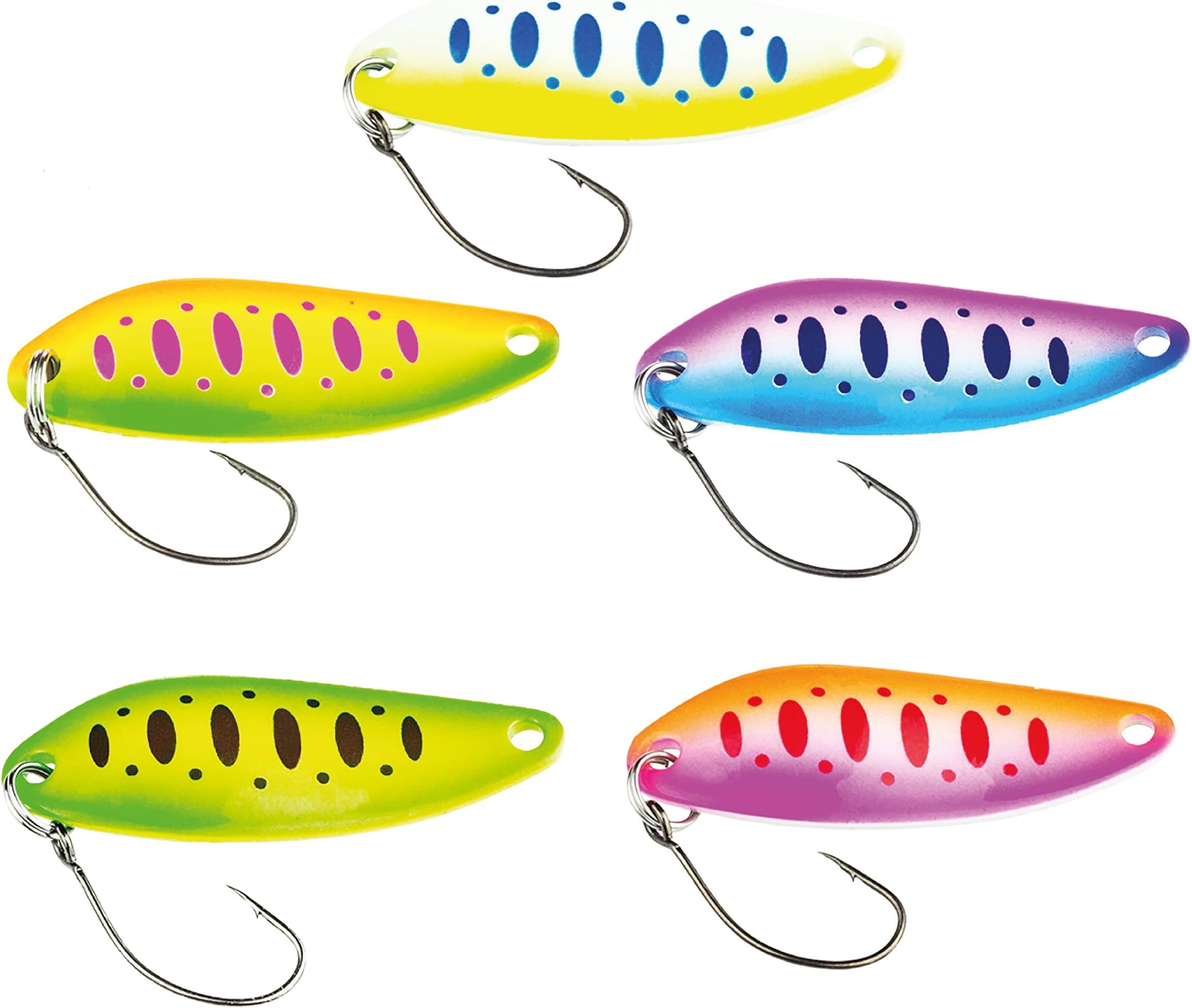 FISHN Trout Spoon Set - Lumen, weight: 5 grams, length: 4 cm, trout bait, trout spoon, trout bait for fishing for trout, char and perch (5 pieces)