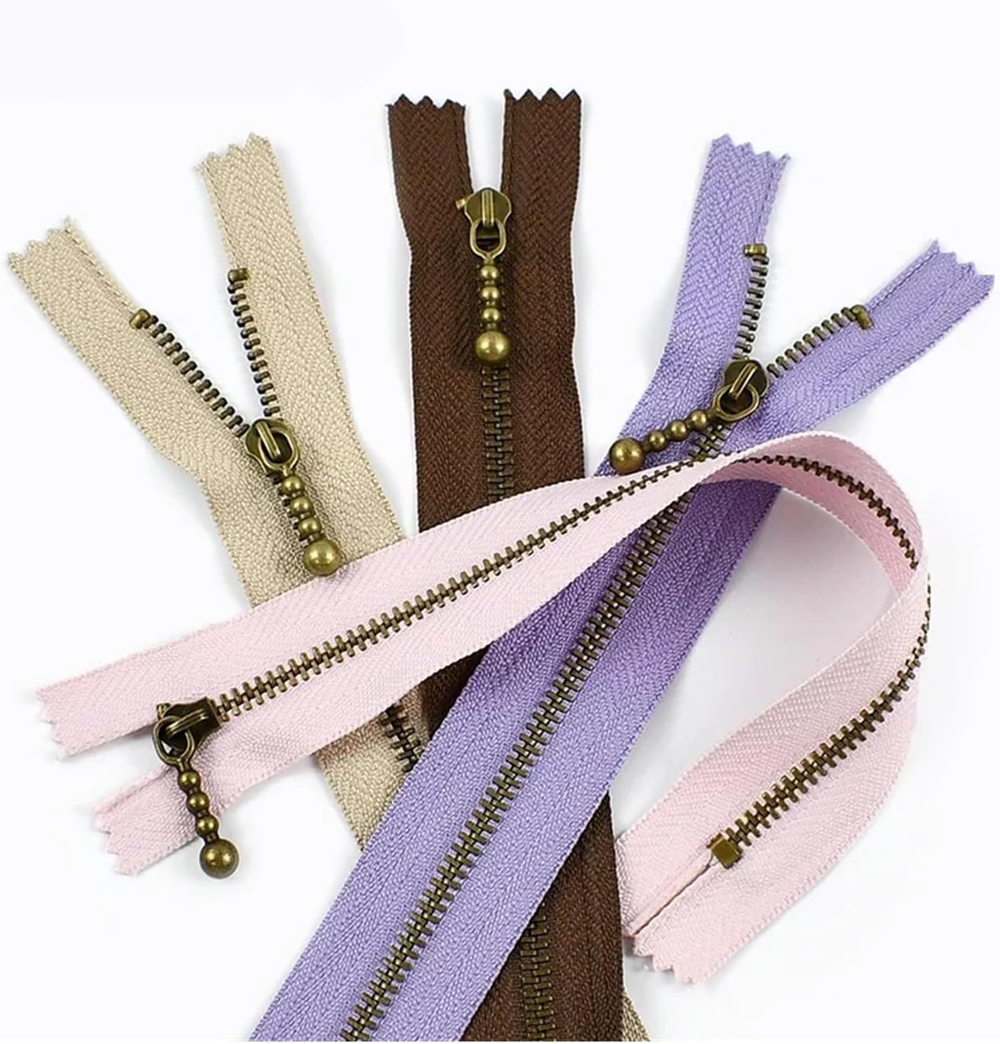Metal Sewing Zippers 10-piece Metal Zipper Strap Kit for Clothing, Footwear, and Repair; DIY Sewing Accessories.