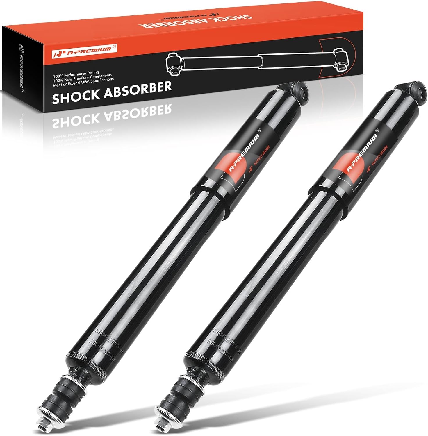 A-Premium Rear Pair (2) Shock Absorber Compatible with Nissan 520 Pickup 1965-1968, 521 Pickup 1968-1972, 620 Pickup 1972-1974, 620, 720, Driver and Passenger Side