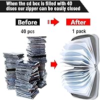 Vista 10 de Funda para CD, capacidad para 40 unidades, para CD/DVD, cartera, de plástico duro, DVD, para coche, hogar, oficina, viajes (negro)