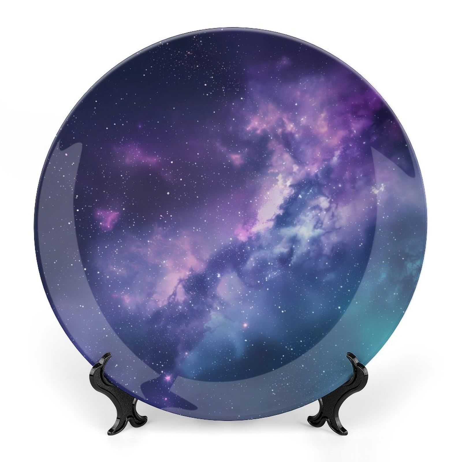 Stars & Nebulas Ceramic Plate – Celestial Bone China Display for Cosmic-Themed Decor