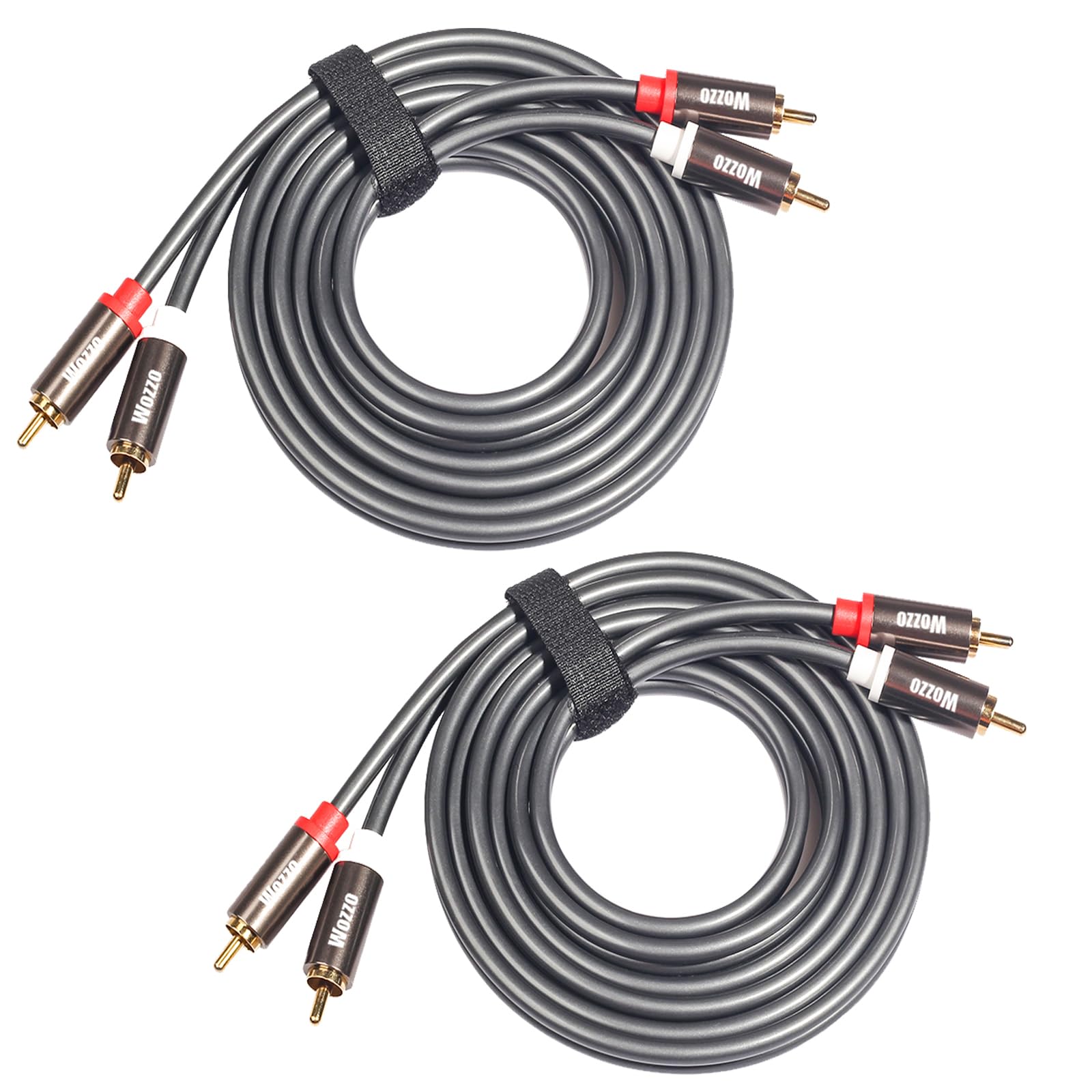 2RCA to 2RCA Cable 3Ft, Gold-Plated 2 RCA Male to 2 RCA Male Stereo Audio Cable for Home Theater, HDTV, Gaming Consoles, Hi-Fi Systems - (2PACK / 3.3FT)