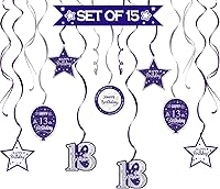 Vista 183 de Juego de decoraciones para fiesta de cumpleaños número 16, serpentinas moradas con soporte de globo de mesa morado, decoraciones de fiesta