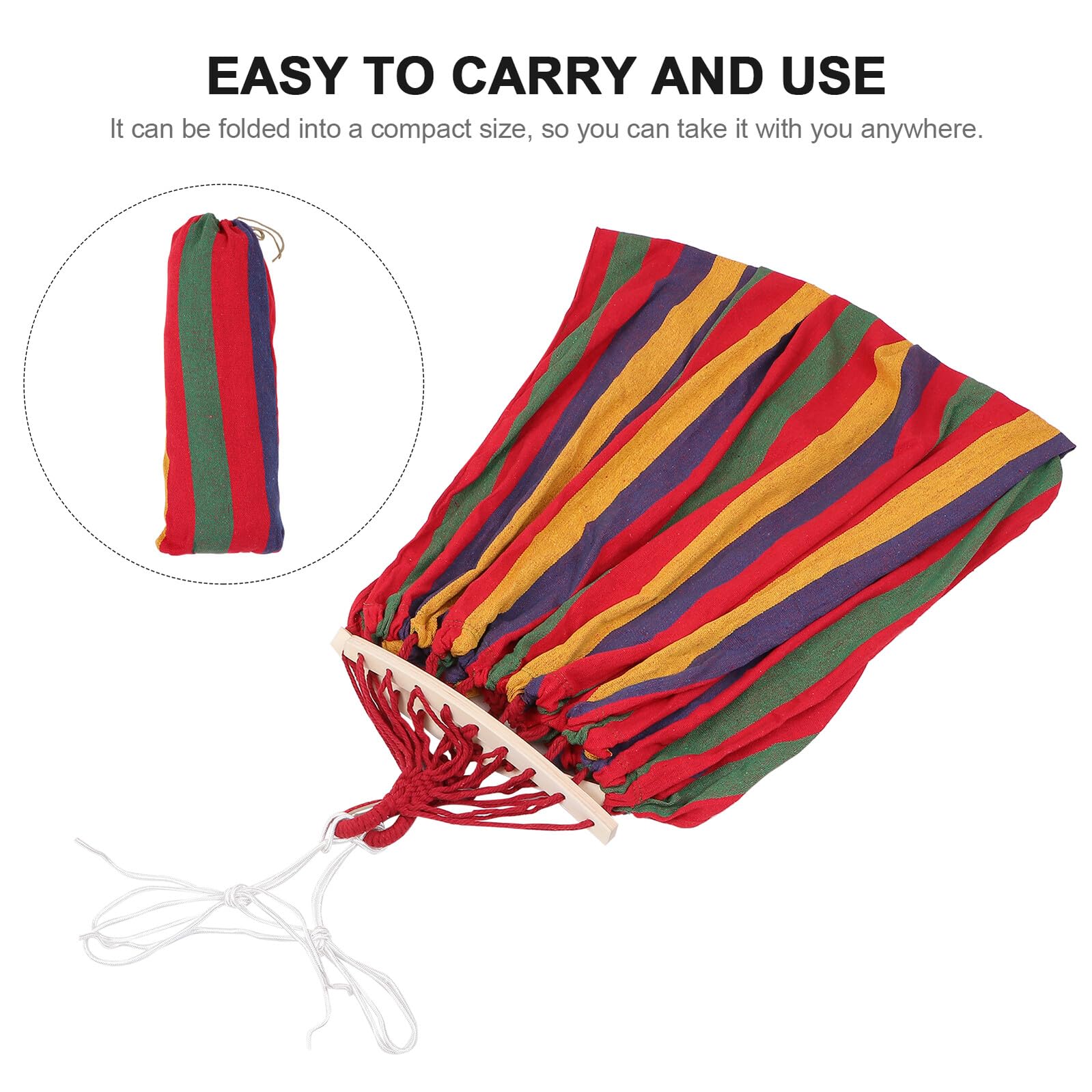 Toyvian Hamac Anti-roulis Double en Toile Rayée, Extérieur et Camping, Grosse Taille, Rouge, Résistant et Portable, Randonnée, Jardin, Plage et Terrasse