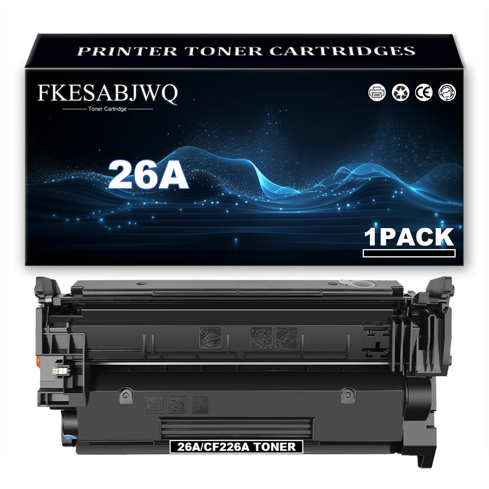 Cartouche Toner 26A, Cartouches Toner CF226A pour HP M426dw M426fdw M426fdn M402n M402dn M402dw Imprimantes,Black-1 Pack