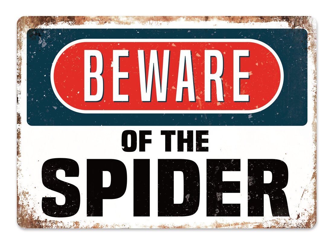 Cirrus Beware Of The Spider - Metal Wall Sign Plaque Art Inspirational