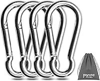 PixelPanda 3.15 Inch Heavy Duty Carabiner Clips 1000lbs Load - Rustproof Snap Hooks 4 Pack for Gym, Hammock, Camping, Outdoor Gear