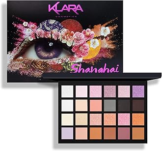 Klara Cosmetics 24 Eyeshadow Palette Shanghai festive vibrant shimmer matte warm neutral sparkling